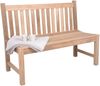 Gartenbank OMAR 2-Sitzer ohne Armlehnen - 120cm Breit, Teak, Hellbraun | Terrassenbank Wetterfest Sitzbank Outdoor Bank Bild 4
