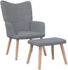 vidaXL Relaxsessel mit Hocker Hellgrau Stoff [327930] Bild 2
