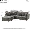 Big-Sofa mit Rückenkissen, Zierkissen, loser Rückenkissen und Zierkissen, 5-Sitzer Sofa, Leinen Bezug Bild 5