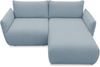 DOMO. collection Ecksofa 800 022, kleines Modulsofa in L-Form mit Taschenfederkern und attraktiver Biese-Naht, Sofa, Polsterecke, Eckcouch 194 x 168 x 79 cm (BxTxH), hellblau Bild 5
