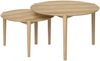 skølm 'Åsarna' Couchtisch, 2er Set, Massivholz Eiche, natur geölt, Ø70 und Ø55 cm, Beistelltisch für Wohnzimmer Bild 2