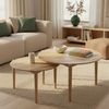 skølm 'Åsarna' Couchtisch, 2er Set, Massivholz Eiche, natur geölt, Ø70 und Ø55 cm, Beistelltisch für Wohnzimmer Bild 3