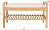AD. CON Bambus Schuhregal, Schuhregal aus Bambus mit Sitzbank, Schuhbank mit Sitzkissen, Sitzbank 90x33x55 cm Beige Bild 4