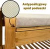 AD. CON Bambus Schuhregal, Schuhregal aus Bambus mit Sitzbank, Schuhbank mit Sitzkissen, Sitzbank 90x33x55 cm Beige Bild 2