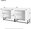 Weißes Sideboard Modern 160cm Breit Mit Wellenmuster Front Stabile Aufbewahrungskommode Für Wohnzimmer Schlafzimmer Mit Metallscharnieren Und Integrierten Schutzfüßen Stylisches Aufbewahrungsmöbel Mit Hoher Traglast, 80cmx40cmx160cm, Weiß Bild 3