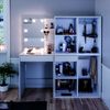 Schminktisch Isabelle Weiß 140 cm mit LED Beleuchtung und Schränken Vicco Bild 4