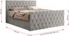 Boxspringbett mit gesteppter Front und Kopfteil, Multipocket-Matratze, zwei Bettkästen - MIREN DUO - 140 x 200 cm - Hellgrau Stoff - H4 Bild 5