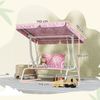 AIYAPLAY Hollywoodschaukel Kinderschaukel mit verstellbarem Sonnendach, Sicherheitsgurt, 2-Sitzer, Schaukelfunktion, Gartenschaukel, 1 tlg, 2-Sitzer Kinderschaukel, für Garten Terrasse für 3-6 Jahre Kinder bis 60 kg Rosa Bild 3