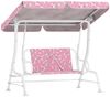 AIYAPLAY Hollywoodschaukel Kinderschaukel mit verstellbarem Sonnendach, Sicherheitsgurt, 2-Sitzer, Schaukelfunktion, Gartenschaukel, 1 tlg, 2-Sitzer Kinderschaukel, für Garten Terrasse für 3-6 Jahre Kinder bis 60 kg Rosa Bild 2