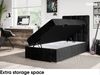 MEBLINI Boxspringbett LUKAS 90x200 cm mit Bettkasten - H4/Schwarz Samt Gepolstert Einzelbett mit Topper & Taschenfederkern-Matratze - 90x200 Rechts Bild 5