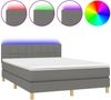 Boxspringbett mit Matratze & LED Stoff Dunkelgrau 140x200 cm Bild 2