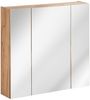 Badezimmer Spiegelschrank 80cm TOSKANA-56 in Wotaneiche B/H/T ca. 80/75/16cm Bild 2