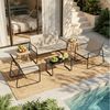 Mondeer Balkonset Gartenmöbel Set 4-tlg, (1 Tisch mit 1 Doppelstuhl 2 Einzelstühlen), Ergonomischen Armlehnen und Stabilem Stahlrahmen Bild 2