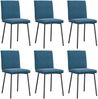 vidaXL Esszimmerstühle 6 Stk. Blau Samt 3315624 Bild 2