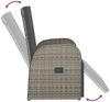 vidaXL Garten-Liegestuhl mit Auflage, Polyrattan, 106 x 69 x 57 cm, Grau Bild 5