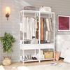 VOWNER Garderobenständer mit Sitzbank, Schublade & Kleiderstange, schmaler Flurgarderobe, (1 St), moderner Kleiderständer mit 1 Schublade & stabiles Schuhregal Bild 4