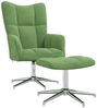 vidaXL Relaxsessel mit Hocker Hellgrün Samt [328131] Bild 2