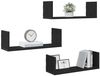 vidaXL Wandregale 3 Stk. Schwarz Eichen-Optik 58x18x18cm Holzwerkstoff 868071 Bild 4