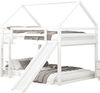 Merax Doppelbett Kinderbett Hausbett Etagenbett mit Rutsche und Leiter, Kinderzimmer Hoch-Doppel-Stockbett, Weiß, 140x200cm (Ohne Matratze) Bild 4