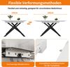 Ausziehbarer Esstisch 120-160x80x76,5 cm, Tisch für 6-8 Personen, MDF Tischplatte mit Weißer Marmor, Metall-Kreuzbeine Bild 5