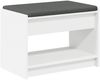 vidaXL Flurbank mit Kissen mit Regal mit Speicher Weiß 63 x 38 x 45 cm 891568 Bild 2