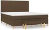 vidaXL Boxspringbett mit Matratze Stoff Dunkelbraun 160x200 cm, Härtegrad: H2 [3137008] Bild 2