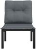vidaXL Gartenstuhl mit Kissen Schwarz und Grau Poly Rattan 362798 Bild 3