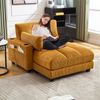 Sessel 140 x 112 x 81 cm mit USB-Anschluss & 2 Getränkehaltern – Cord in Senfgelb Bild 5