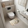 OnlyWow WC-Vorleger Blumen - Japandi - Wabi sabi, Höhe 10 mm, Polyester, Rechteckig, WC Teppich, Toilettenvorleger, Toilettenteppich, Badematte 60x40 cm Bild 2
