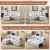 3-Sitzer Schlafsofa Samt mit Ottomane Bettfunktion Stauraum USB Anschluss Rollen Wohnzimmer Sofa Beige Bild 5
