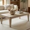 Couchtisch 120 x 60 cm Massivholz Mango white wash - Wohnzimmertisch Rechteckig - Sofatisch Modern Holz - Design Wohnzimmer Tisch Handmade Bild 2