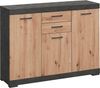 FMD Möbel - BRISTOL 3 - Kommode m. 3 Türen u. 2 SK - melaminharzbeschichtete Spanplatte - Matera / Artisan Oak - 120 x 89,9 x 34,9cm Bild 2