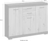 FMD Möbel - BRISTOL 3 - Kommode m. 3 Türen u. 2 SK - melaminharzbeschichtete Spanplatte - Matera / Artisan Oak - 120 x 89,9 x 34,9cm Bild 3