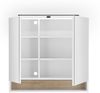 Badezimmerspiegelschrank >Denver< LED, Steckdose, weiß matt / evoke eiche dekor - 80x75x22 (BxHxT) Bild 4