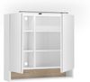 Badezimmerspiegelschrank >Denver< LED, Steckdose, weiß matt / evoke eiche dekor - 80x75x22 (BxHxT) Bild 2