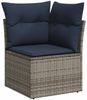 vidaXL 8-tlg. Garten-Sofagarnitur mit Kissen Grau Poly Rattan Akazie 3328146 Bild 4