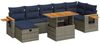 vidaXL 8-tlg. Garten-Sofagarnitur mit Kissen Grau Poly Rattan Akazie 3328146 Bild 2