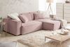 KAWOLA Sofa SAMU Ecksofa Feincord rosa Recamiere rechts 72 x 168 x 276 cm Bild 2
