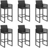 vidaXL 7-tlg. Gartenbar-Set ohne Kissen Schwarz Poly Rattan Akazie 3328892 Bild 5