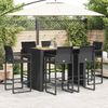 vidaXL 7-tlg. Gartenbar-Set ohne Kissen Schwarz Poly Rattan Akazie 3328892 Bild 3