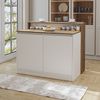 Roomart Kücheninsel CORTADO – Bartisch & Küchentisch mit Stauraum – 120×100×80 cm – Modernes Design • Weiß-Eiche Bild 2