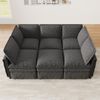 Merax XXL Modulares Sofa mit Schlaffunktion, frei kombinierbar als U- oder L-Form, mit beweglichem Hocker, doppelter Sitzpolsterung, modernem Kederdesign, Chenille Sofa, Grau Bild 3