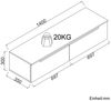 SONNI Lowboard Lowboard TV Hängend Weiß/ Schwarz TV Schrank in Wohnzimmer (Packung), 140-180cm tv schrank in wohnzimmer für 35''- 45'' Fernseher Bild 4
