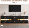 TV Schrank Hochglanz schwarz LED Beleuchtung 160 cm für bis 70 Zoll Fernseher Bild 3