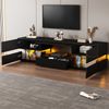 TV Schrank Hochglanz schwarz LED Beleuchtung 160 cm für bis 70 Zoll Fernseher Bild 2