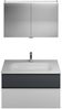 Burgbad FIUMO Waschtisch Set mit Spiegelschrank 102 cm breit, Weiß/Anthrazit, Waschbecken Gussmarmor Weiß Bild 1