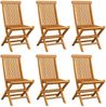 vidaXL Gartenstühle mit Grauen Kissen 6 Stk. Massivholz Teak 3065606 Bild 3