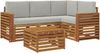 vidaXL Outdoor-Sofagarnitur mit Kissen 5 pcs Natürlich und Hellgrau 3374776 Bild 2