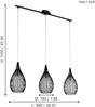 Eglo 94389 Pendelleuchte RAZONI schwarz mit satiniertem Glas L=99cm max. 3X40W Bild 2