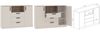 Marmex Möbel Grant Set-29C Jugendmöbel Kombi Schreibtisch Standregal Kommode, laminierte Spanplatte, graubeige cashmere+cremona torro 314x195x52,5 cm Bild 3